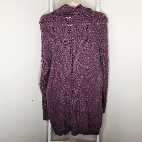 Matilda Jane Large Dixie Chunky cable knit turtleneck tunic sweater - Picture 5 of 6